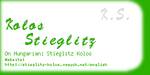 kolos stieglitz business card